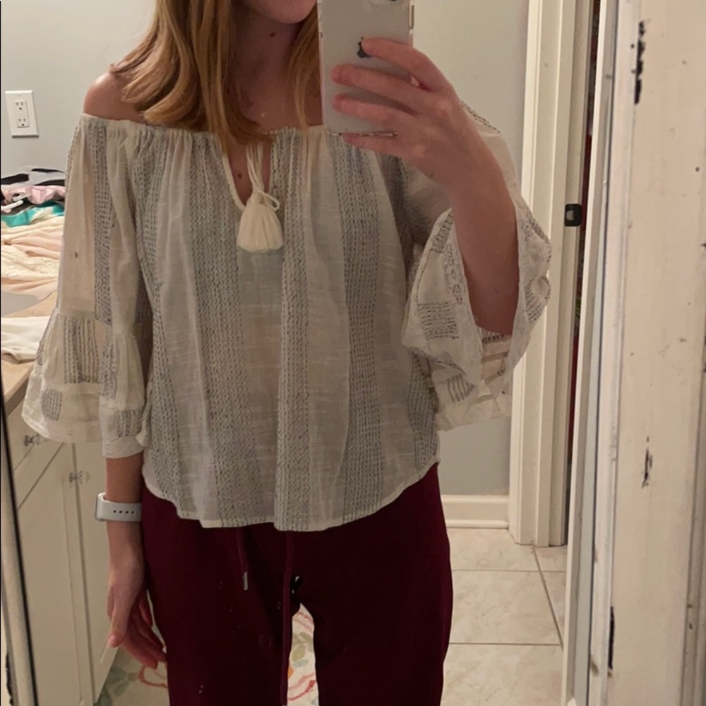 Off the shoulder top with flowy sleeves